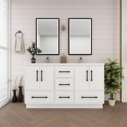 Arezzo 60" Double Sink Freestanding Bathroom Vanity