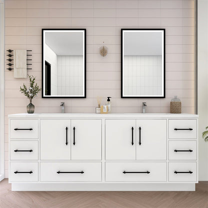 Arezzo 84" Double Sink Freestanding Bathroom Vanity