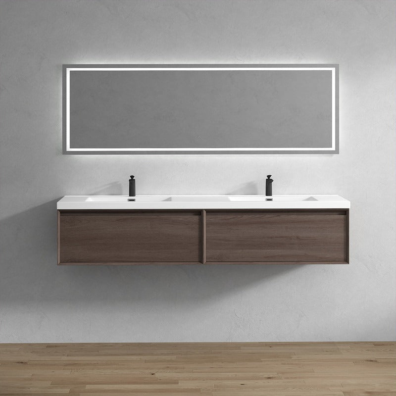Nordic 84” Double Sink Floating Bathroom Vanity
