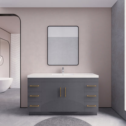 Aqua 60” Single Sink Freestanding Bathroom Vanity