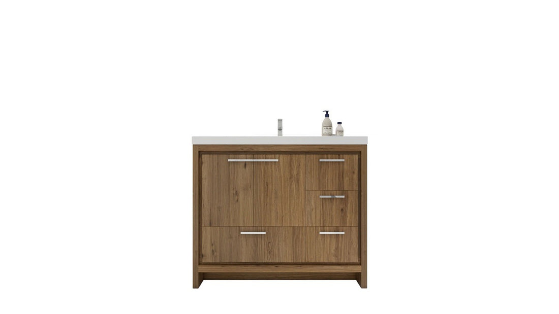 Lucia 42" Classic Freestanding Bathroom Vanity (Right Drawers)