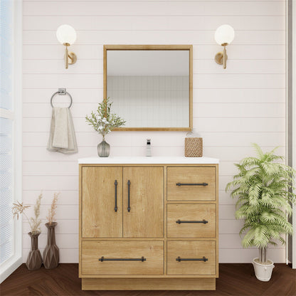 Arezzo 36" Single Sink Freestanding Bathroom Vanity (Right Side Drawers)