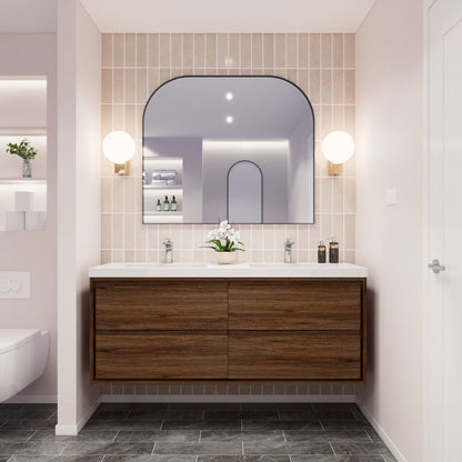 Erba 60" Double Sink Floating Bathroom Vanity