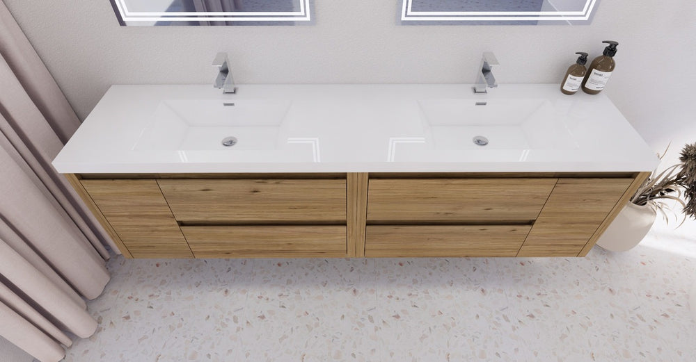 Oasis 72” Double Sink Floating Bathroom Vanity