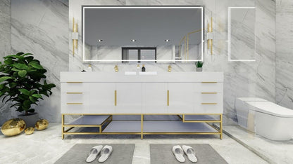 Boreal 84" Double Sink Freestanding Bathroom Vanity