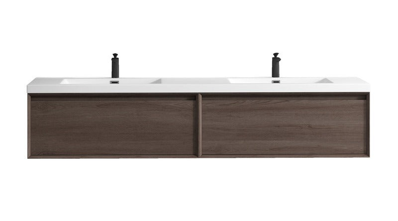 Nordic 84” Double Sink Floating Bathroom Vanity