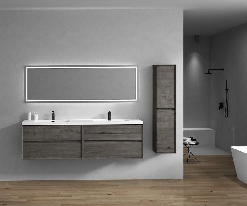 Fiora 84" Double Sink Floating Bathroom Vanity