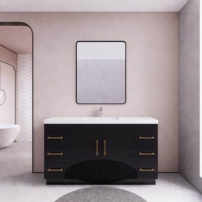 Aqua 60” Single Sink Freestanding Bathroom Vanity