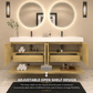 Karina 60" Fluted Double Sink Floating Bathroom Vanity with Integrated Sink