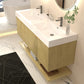 Karina 60" Fluted Double Sink Floating Bathroom Vanity with Integrated Sink