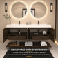 Karina 60" Fluted Double Sink Floating Bathroom Vanity with Integrated Sink
