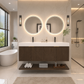 Karina 60" Fluted Double Sink Floating Bathroom Vanity with Integrated Sink