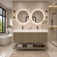 Karina 60" Fluted Double Sink Floating Bathroom Vanity with Integrated Sink