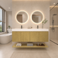 Karina 60" Fluted Double Sink Floating Bathroom Vanity with Integrated Sink