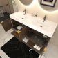 Karina 60" Fluted Double Sink Floating Bathroom Vanity with Integrated Sink