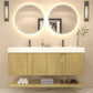 Karina 60" Fluted Double Sink Floating Bathroom Vanity with Integrated Sink