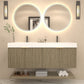 Karina 60" Fluted Double Sink Floating Bathroom Vanity with Integrated Sink