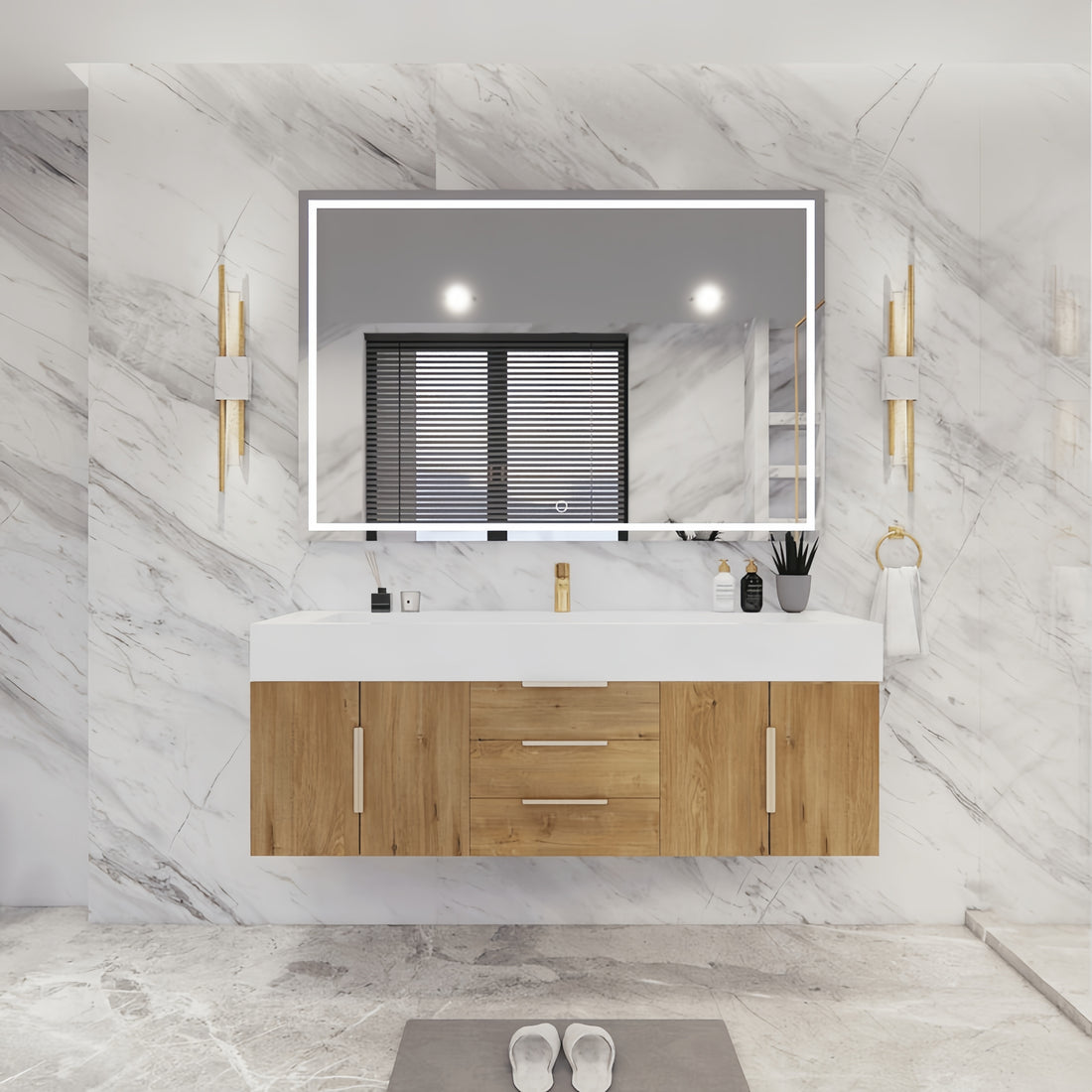Boreal 60” Single Sink Floating Bathroom Vanity