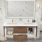 Haven Fluted 60" Double Sinks Floating Vanity | Modern Curved Wall-Hung Cabinet