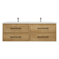 Arezzo 60" Solid Wood Double Sink Floating Bathroom Vanity (4 Drawers)