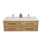 Arezzo 60" Solid Wood Double Sink Floating Bathroom Vanity (4 Drawers)