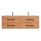 Arezzo 60" Solid Wood Double Sink Floating Bathroom Vanity (4 Drawers)