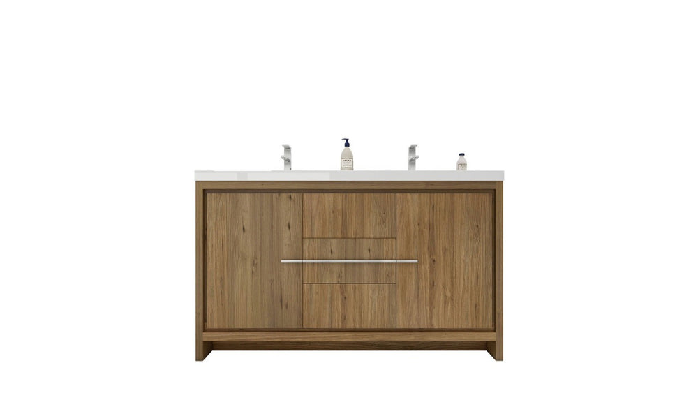 Lucia 60" Double Sink Classic Freestanding Bathroom Vanity