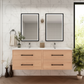 Arezzo 60" Solid Wood Double Sink Floating Bathroom Vanity (4 Drawers)