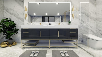 Boreal 84" Double Sink Freestanding Bathroom Vanity