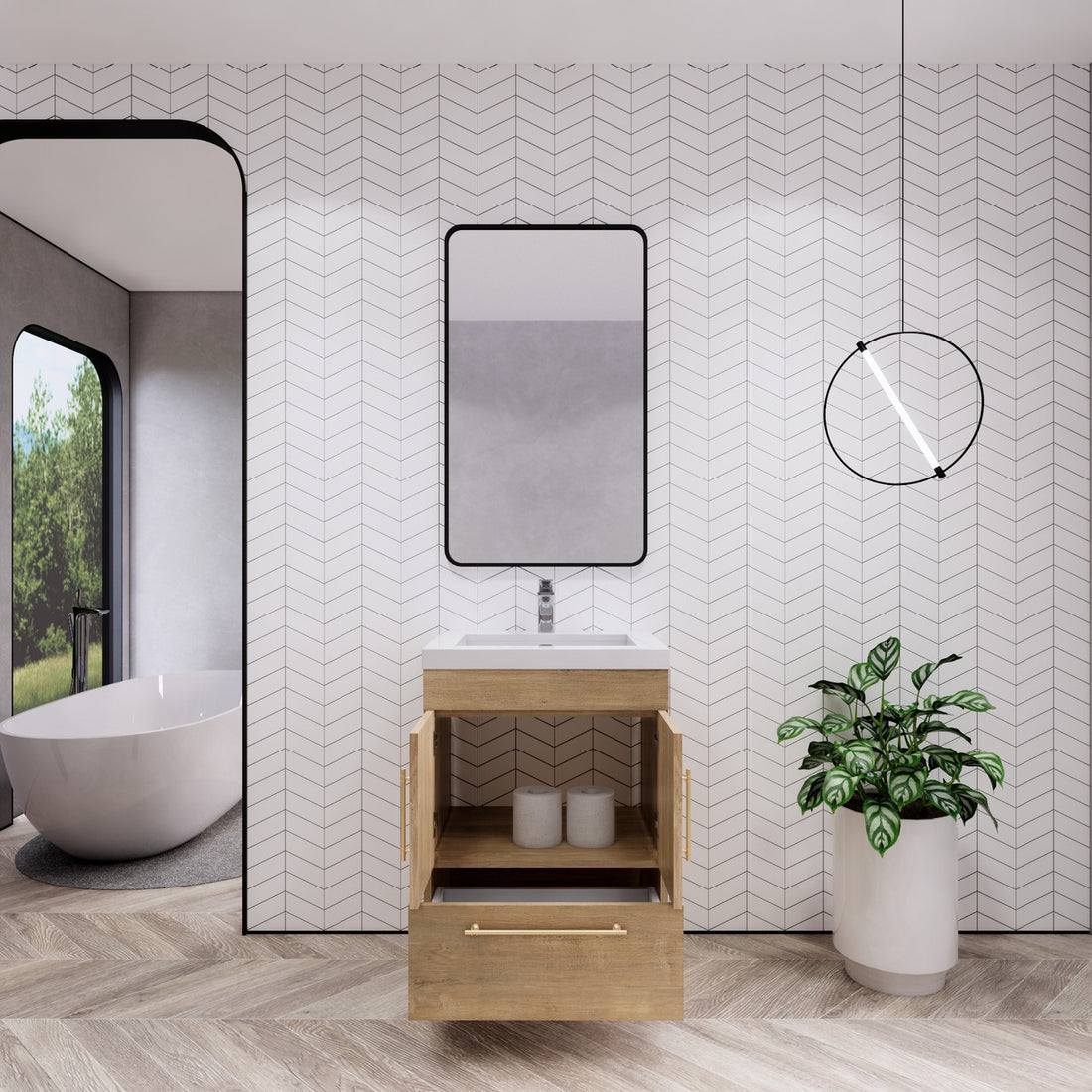 Aqua 24" Single Sink Freestanding Bathroom Vanity