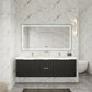 Haven Fluted 72" Double Sinks Floating Vanity | Modern Curved Wall-Hung Cabinet