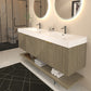 Karina 72" Fluted Double Sink Floating Bathroom Vanity with Integrated Sink