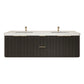 Haven Fluted 72" Double Sinks Floating Vanity | Modern Curved Wall-Hung Cabinet