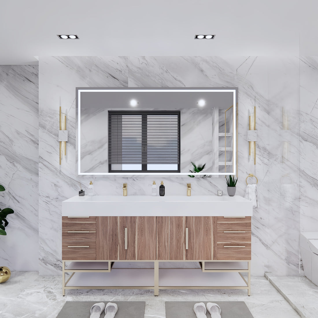 Boreal 72" Double Sink Freestanding Bathroom Vanity