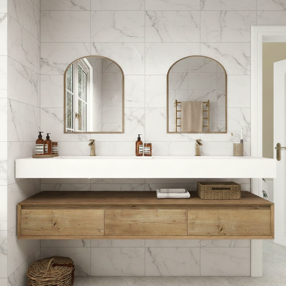 Madeno 72" Double Faucets Modern Floating Bathroom Vanity