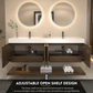 Karina 72" Fluted Double Sink Floating Bathroom Vanity with Integrated Sink