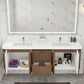 Haven Fluted 72" Double Sinks Floating Vanity | Modern Curved Wall-Hung Cabinet