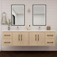 Arezzo 72" Solid Wood Double Sink Floating Bathroom Vanity