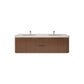 Haven Fluted 72" Double Sinks Floating Vanity | Modern Curved Wall-Hung Cabinet