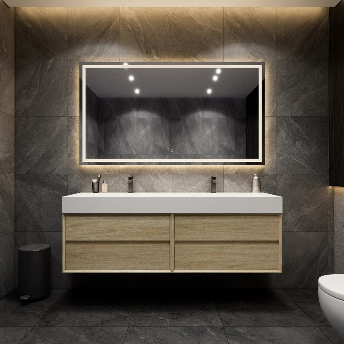 Halo 72“ Double Sink Floating Bathroom Vanity
