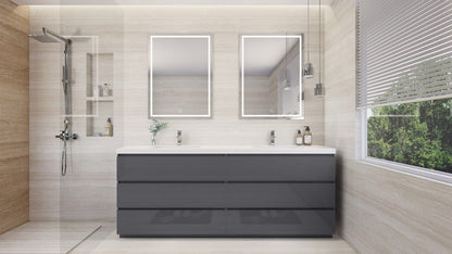 Anderson 84” Double Sink Freestanding Modern Bathroom Vanity