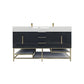 Boreal 60“ Double Sink Freestanding Bathroom Vanity