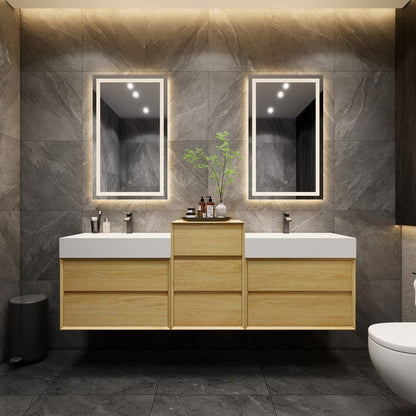 Halo 80“ Double Sink Floating Bathroom Vanity