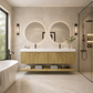 Karina 84" Fluted Double Sink Floating Bathroom Vanity with Integrated Sink