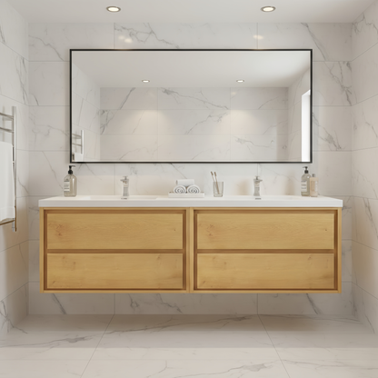 Erba 84" Double Sink Floating Bathroom Vanity