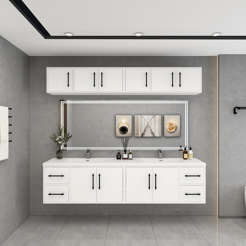 Arezzo 84" Solid Wood Double Sink Floating Bathroom Vanity