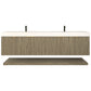Karina 84" Fluted Double Sink Floating Bathroom Vanity with Integrated Sink