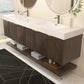 Karina 84" Fluted Double Sink Floating Bathroom Vanity with Integrated Sink