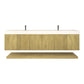 Karina 84" Fluted Double Sink Floating Bathroom Vanity with Integrated Sink