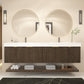 Karina 84" Fluted Double Sink Floating Bathroom Vanity with Integrated Sink